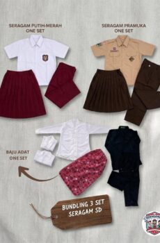 Paket Bundling 3 stel (Merah putih, Pramuka, dan Baju Adat)